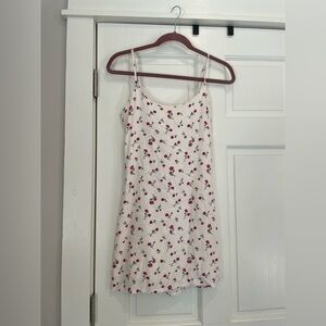 L.A Hearts White Purple Floral Mini Dress With Waist Cincher